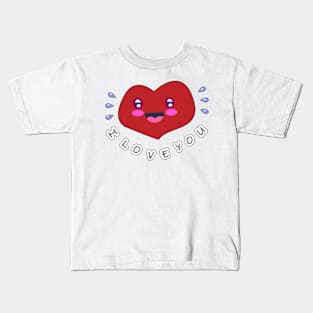 I love you, heart I love you, Valentine's Day Kids T-Shirt